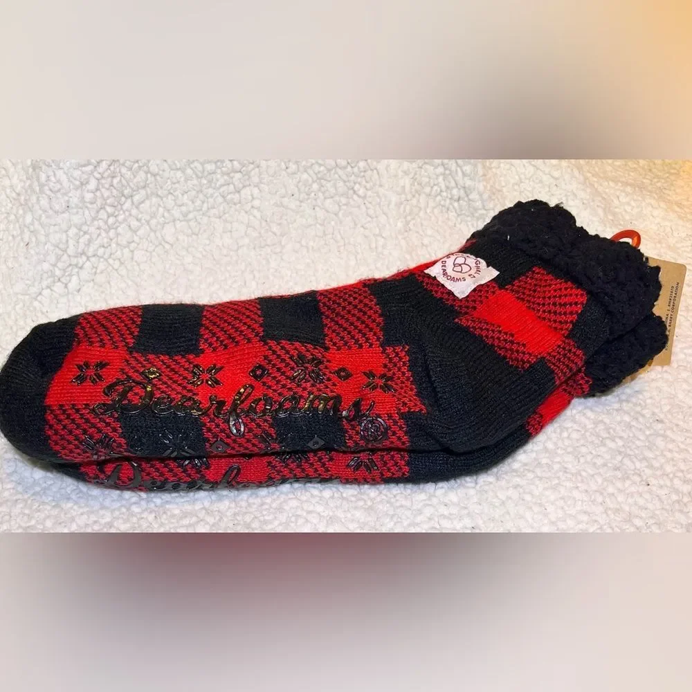 NWT Dearfoams Socks Women DF Slipper Socks DF No Sweat One Size Slip Resistant